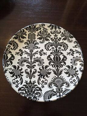 Stafford Black and White Damask Dinner Plate Set Of 3